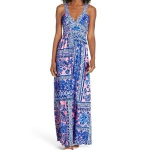 NWOT Lilly Pulitzer Taryn Maxi Dress Size Small Melon Fig Ginger Jar